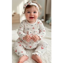 love Kız Bebek Kalpli Takım