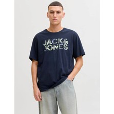 Jack & Jones Jjejeff Logo Tee Ss Sn Lacivert Erkek T-Shirt 12288536