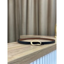 Erdesign Kadın Siyah Mat Gold Kemer Kadın Kemer