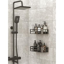 Mutfak Köşesi Banyo Rafı, Yapışkanlı Banyo Rafı, 2'li Banyo Düzenleyici, Duş Rafı Organizer Şampuanlık