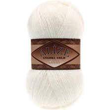 Alize Angora Gold Simli (5 Adet) 62 Krem Rengi El Örgü Ipliği