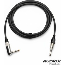 AUDIOX Audıox Omega Series 6.3 mm L Tipi Jak (90°) → 6.3 mm Düz Jak Kablo | Enstrüman / Gitar / Pedal / Amfi Ses Bağlantı Kablosu