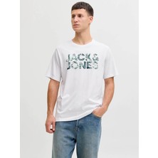 Jack & Jones Jjejeff Logo Tee Ss Sn Beyaz Erkek T-Shirt 12288536