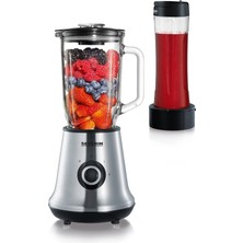 Özbience Çok Işlevli Smoothie Multimikser 1l ve 600ML Kapaklı Bardak, 500W Paslanmaz