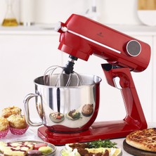 Özbience 7l Dijital Stand Mikser, Kırmızı, 1800W, Güçlü ve Şık Tasarım