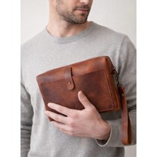 Alesta Leather Atelier (Isim Yazıyoruz) El Yapımı Hakiki Deri El Çantası - Kartlık Hediye