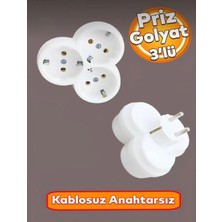 Atom 3’lü Golyat Grup Priz Topraklı Kablosuz Çoğaltıcı Üçlü Priz