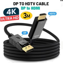 Vwin Dp To HDMI Çevirici Kablo 4K*30Hz Display Port Displayport To HDMI Dönüştürücü 3 mt