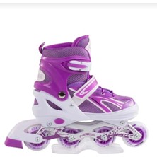 Furkan Toys F-Sports  Mor Ayarlabilir 2+2 Işıklı Metal Alıştırma Pateni Çanta