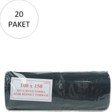 Esranın Dünyası Hantal Boy Çöp Torbası 100 x 150 cm 10 Lu Rulo x 20 Paket = 200 Adet (Siyah) RSXML34-ESRDNS