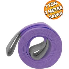 PremiumPort Çift Kat Polyester Spanzet 1 Ton 2 Metre Mor Yük Taşıma Halatı