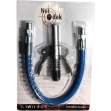 PremiumPort Çift Mandallı Hortumlu Gres ve Yağ Pompa Ucu, Güçlü ve Dayanıklı