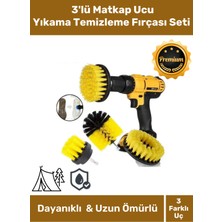 PremiumPort Çok Amaçlı Banyo ve Araba Temizlik Fırça Seti, 3'lü, Kolay Kullanım