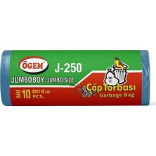 Esranın Dünyası J-250 Jumbo Boy Çöp Torbası 80 x 110 cm 10 Lu Rulo x 1 Paket = 10 Adet (Mavi) RSXML34-ESRDNS