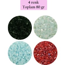 Esranın Dünyası Kesme Cam Boncuk 2mm - 4 Renk - Toplam 80 Gram - BNC439 RSXML34-ESRDNS