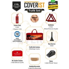 Coverist Trafik ve Ilk Yardım Seti - Muayene Uyumlu 1 kg Araç Yangın Tüpü - 2 Adet Reflektör - Bronze Pack