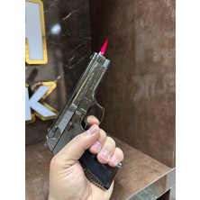 Techmarketi Tabanca Görünümlü Çakmak 608 Model Metal Kasa Gazlı Çakmak