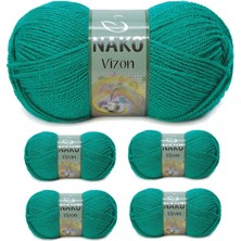 Esranın Dünyası 5 Adet Vizon Premium Akrilik El Örgü Ipi Yünü Renk NO:181 Ördek Başı Yeşil RSXML34-ESRDNS