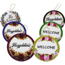Yuvarlak - Epoksi Büyük Kapı Süsü Hoşgeldiniz - Herhangi Bir Tanesi Gönderilir (4887)