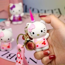 Techmarketi Hello Kitty Minik Rüzgar Geçirmez Plastik Gövdeli Anahtarlık