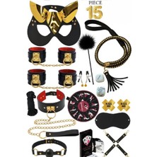 Candy Women Fantazi Set  Detaylı Kelepçe ve Tasmalı 15 Parça