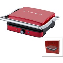 Özbience Çok Fonksiyonlu Kırmızı Izgara ve Tost Makinesi, Ayarlanabilir 180° Dönerli