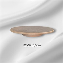 Sekay Ahşap Ahşap Boyanabilir Yuvarlak Döner Sunumluk-Pasta Standı