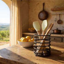 PremiumPort Şık Siyah Metal Kaşıklık, Dayanıklı ve Modern Tasarım