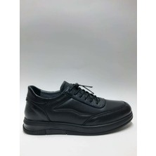 As Ayakkabı Hakiki Deri Akıllı Bağcıklı Siyah Kauçuk Taban Kışlık Erkek Ayakkabı C-85260247AS