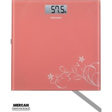 Normadia Mercan Desenli 6 mm Dayanıklı Temperli Cam Banyo Tartısı