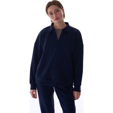 Penti Lacivert Polo Yaka Modal Sweatshirt