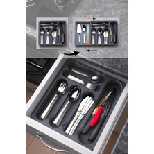 PremiumPort Ayarlanabilir Kayar Çekmece Içi Kaşıklık Organizer Antrasit