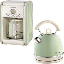 Özbience Yeşil Vintage Filtre Kahve Makinesi ve 1.7l Kettle Seti