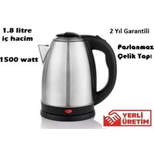 Özbience Paslanmaz Çelik Kettle 1.8 Litre, Pratik ve Şık Tasarım