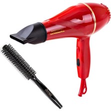 Normadia Profesyonel Kırmızı Fön Makinesi ve Hydra Fön Fırçası Seti