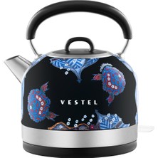 Vestel Retro Siyah Çini Su Isıtıcı ile Şık ve Işlevsel Kullanım