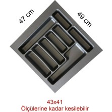 PremiumPort Çekmece Içi Düzenleyici, 47X49 Cm, Kesilebilir, Kaşıklık ve Kepçelik Alanı