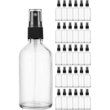 Özbience 50 ml Siyah Kapaklı Sprey Şişe, 30 Adet, Kolonya ve Dezenfektan Uygun