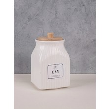 Özbience 800 ml Beyaz Porselen Çay Saklama Kabı, Şık ve Kullanışlı Tasarım