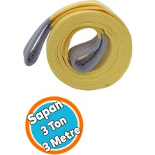 PremiumPort 3 Ton, 3 Metre Polyester Spanzet – Sarı, Güçlü Yük Kaldırma ve Taşıma Halatı