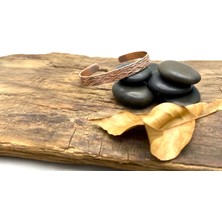 Sevil Gülgün Atelier El Yapımı Saf Bakır Unisex Bileklik - Geleneksel Oyma Sanatı