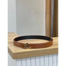 Erdesign Kadın Taba Gold Detaylı Kemer Kadın Kemer