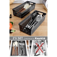 Teknotrust Çiftli Modüler Kaşıklık Seti, Mutfak Düzenleyici, Çekmece Içi Organizer