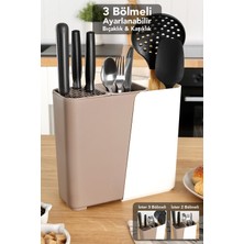 PremiumPort Ayarlanabilir Uzayabilen Bıçak ve Kaşık Organizeri, Tezgah Üstü Bıçaklık