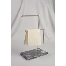 Özbience Doğal Mermer ve Gümüş Renkli Dekoratif Banyo Havluluk ve Düzenleyici