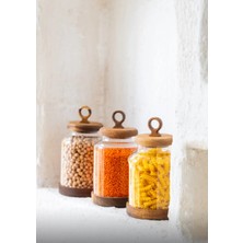 Özbience Akasya Kapaklı 3'lü Kavanoz Seti, Şık ve Pratik Saklama Çözümü