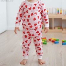 Sipariş Box Kız Çocuk Kalpli Pembe Pijama Takımı