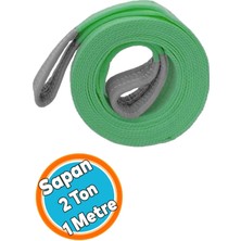 PremiumPort 2 Ton Yeşil Polyester Spanzet, 1 Metre, Güçlü Yük Taşıma Halatı