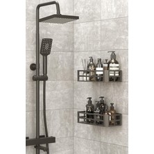 Özbience Pratik Duş Rafı Seti, Şampuan ve Sabunluk Organizer, 2'li Paket