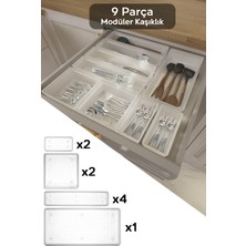 PremiumPort 9 Parça Modüler Ayarlanabilir Mutfak Çekmecesi Organizer Seti